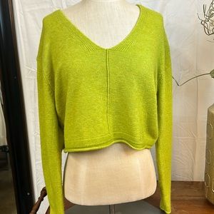 Cropped scoop neck sweater